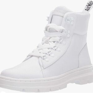 Dr. Martens white poly casual boots